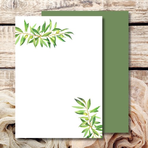 Blank Add Your Own Olive Branch Sage Greenery Invitation