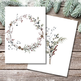 Blank Add Your Own Winterberry Rustic Boho Invitation