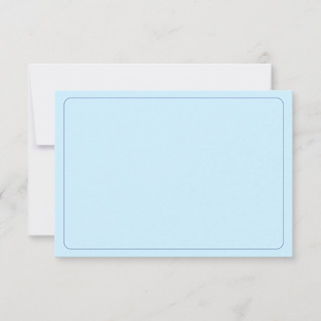 Blank All Occasion Blue Border Note Card (Front)