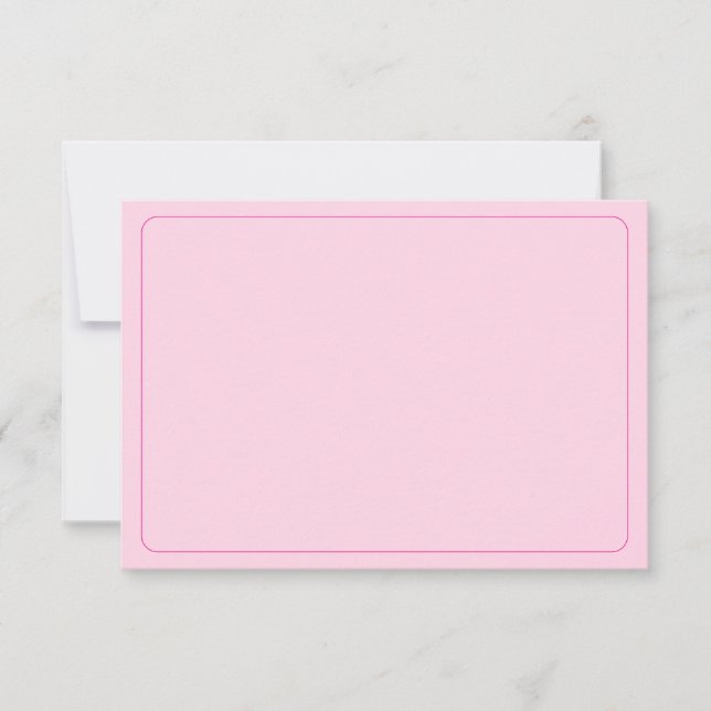 Blank All Occasion Pink Border Note Card (Front)