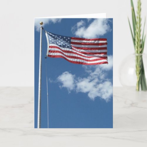 Blank American Flag Greeting Card