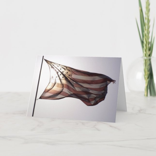 Blank American Flag Greeting Card (Front)