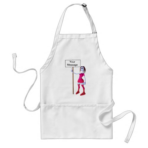 Blank announcement or sign adult apron