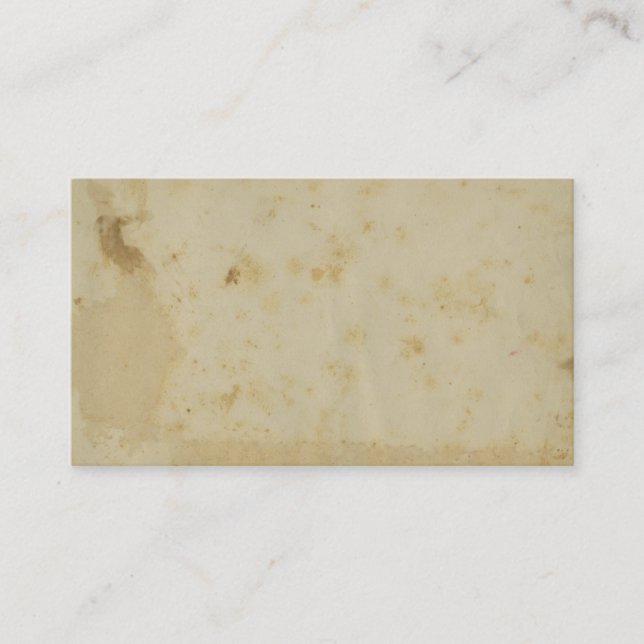 Blank Antique Stained 1870's Parchment Business Card (Front)