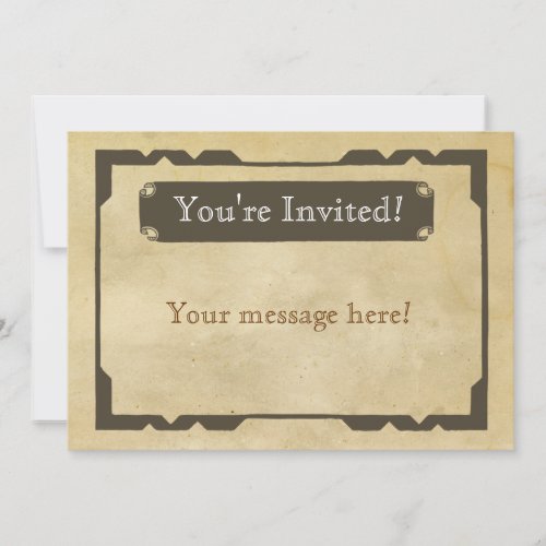 Blank Antique Theme Party Invitation