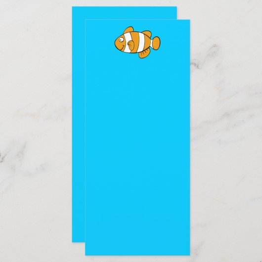 Blank Aqua and Cute Cartoon Fish (Front/Back)