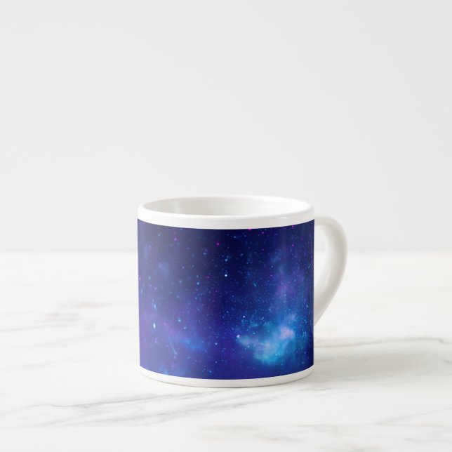 Blank Aqua Blue Celestial Galactic Center Photo Espresso Cup (Front Right)