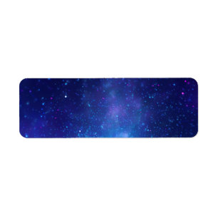 Blank Aqua Blue Galactic Center Celestial Photo Label