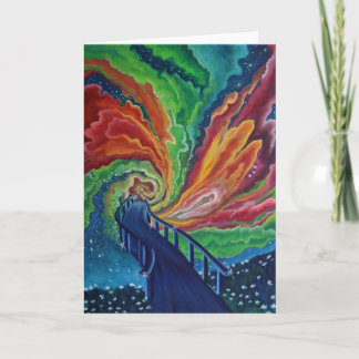 Blank Art greeting card, original art galaxy Card
