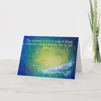 blank art greeting card, original art galaxy card
