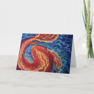 Blank Art greeting card, original art koi fish Card
