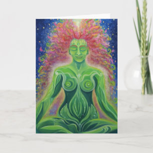 Blank Art greeting card, original art meditation Card