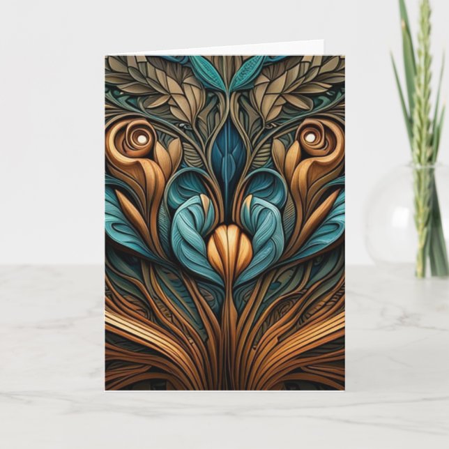 Blank art nouveau 3 greeting card (Front)