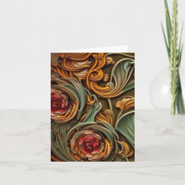 Blank art nouveau 6 greeting card (Front)