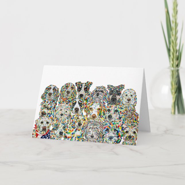 Blank Artistic Dogs Card (Front)