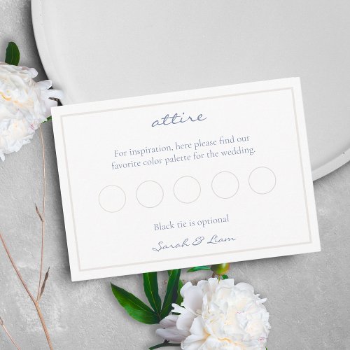 Blank Attire Dress Code Pastels Wedding RSVP Enclosure Card