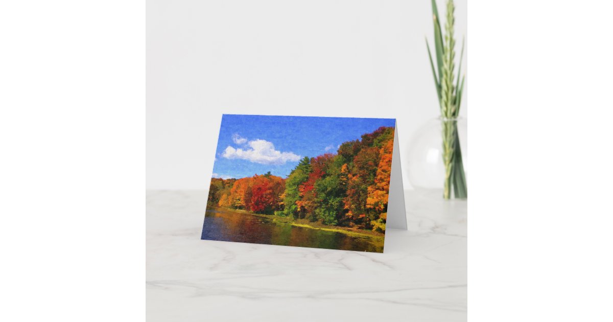Blank Autumn Landscape Scene Greeting Card | Zazzle.com