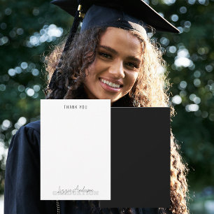 Blank B/W Personalized Graduation Thank You