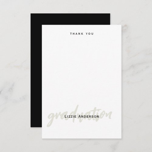 Blank BW Simple Personalized Graduation Thank You