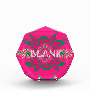Blank Baby Vivid Pink Floral Purple Shade Monogram Award