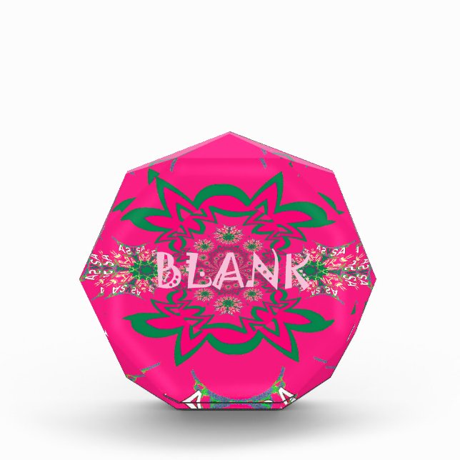 Blank Baby Vivid Pink Floral Purple Shade Monogram Award (Front)