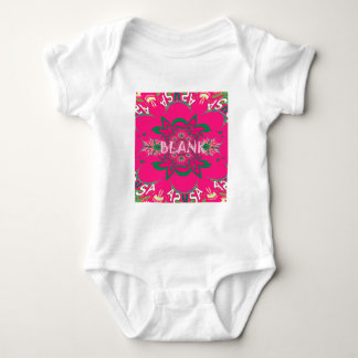 Blank Baby Vivid Pink Floral Purple Shade Monogram Bodysuit