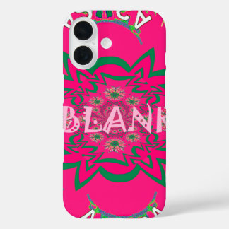 Blank Baby Vivid Pink Floral Purple Shade Monogram iPhone 16 Case