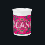 Blank Baby Vivid Pink Floral Purple Shade Monogram Drink Pitcher<br><div class="desc">Blank Baby Vivid Pink Floral Purple Shade Monogram Art Print Introducing the "Blank Baby Vivid Pink Floral Purple Shade Monogram Art Print, " a vibrant and inviting design that encourages personalization and creativity. The bold pink background and the colorful repeating pattern create a visually engaging and customizable piece, perfect for...</div>