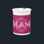 Blank Baby Vivid Pink Floral Purple Shade Monogram Drink Pitcher<br><div class="desc">Blank Baby Vivid Pink Floral Purple Shade Monogram Art Print Introducing the "Blank Baby Vivid Pink Floral Purple Shade Monogram Art Print, " a vibrant and inviting design that encourages personalization and creativity. The bold pink background and the colorful repeating pattern create a visually engaging and customizable piece, perfect for...</div>