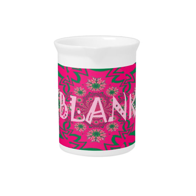 Blank Baby Vivid Pink Floral Purple Shade Monogram Drink Pitcher (Front)