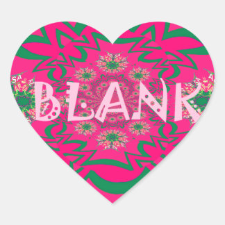 Blank Baby Vivid Pink Floral Purple Shade Monogram Heart Sticker
