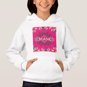 Blank Baby Vivid Pink Floral Purple Shade Monogram Hoodie