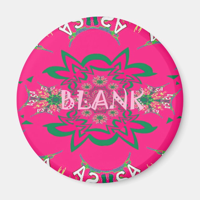 Blank Baby Vivid Pink Floral Purple Shade Monogram Magnet (Front)