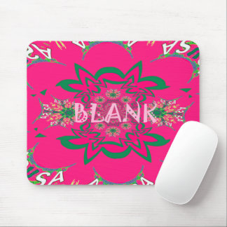 Blank Baby Vivid Pink Floral Purple Shade Monogram Mouse Pad