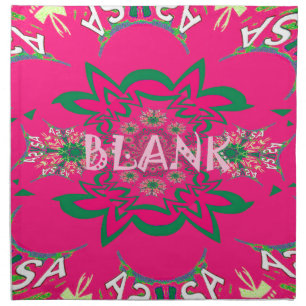 Blank Baby Vivid Pink Floral Purple Shade Monogram Napkin