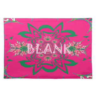 Blank Baby Vivid Pink Floral Purple Shade Monogram Placemat