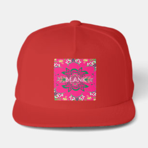 Blank Baby Vivid Pink Floral Purple Shade Monogram Snap Back Hat