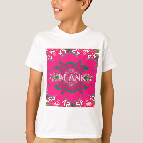 Blank baby vivid pink floral purple shade monogram T_Shirt