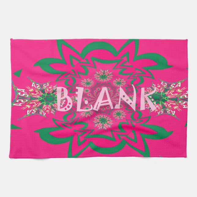 Blank Baby Vivid Pink Floral Purple Shade Monogram Towel (Horizontal)