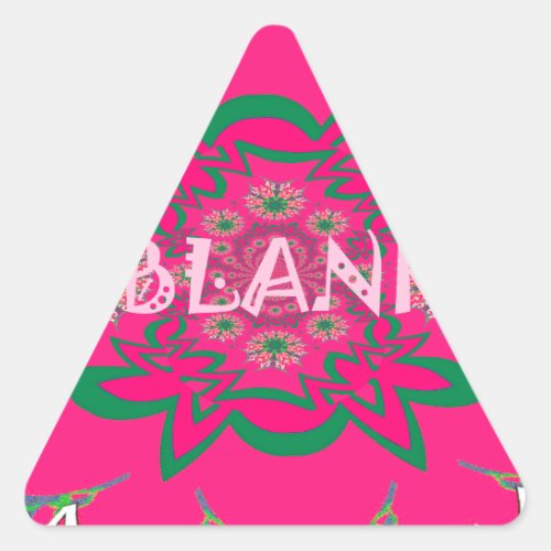 Blank baby vivid pink floral purple shade monogram triangle sticker