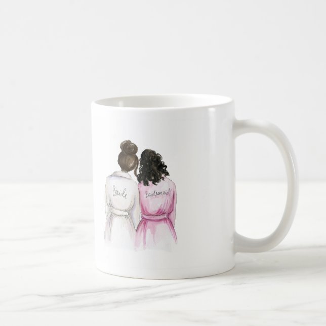 BLANK BACK Mug Dark Br Bun Bride Dk Curls Bm (Right)