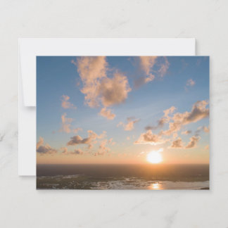 Blank Back Scenic Aerial Sunrise Coastal Horizon Thank You Card