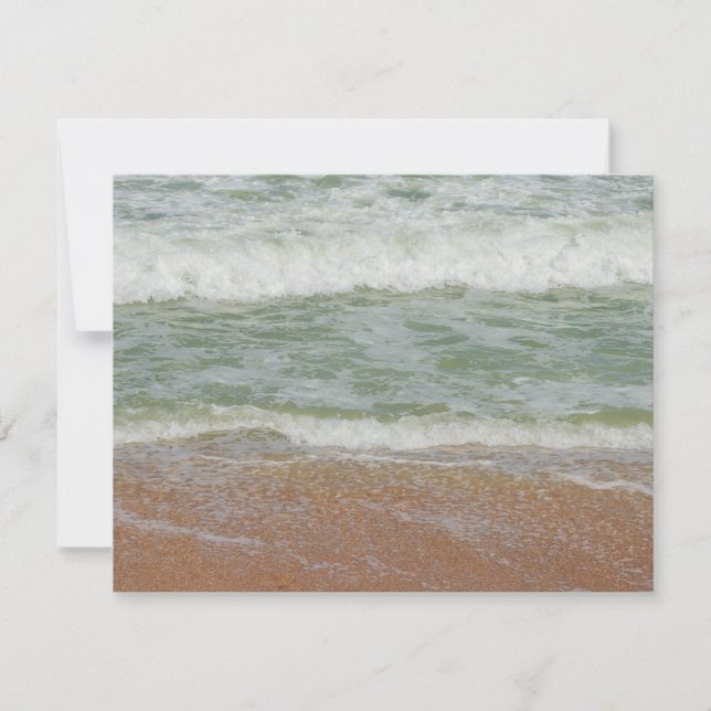 Blank Back Scenic Waves On the Beach Nature Thank You Card (Front)
