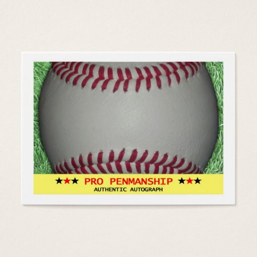 Customizable Blank Signature Card for baseball autographs! Business Card Template