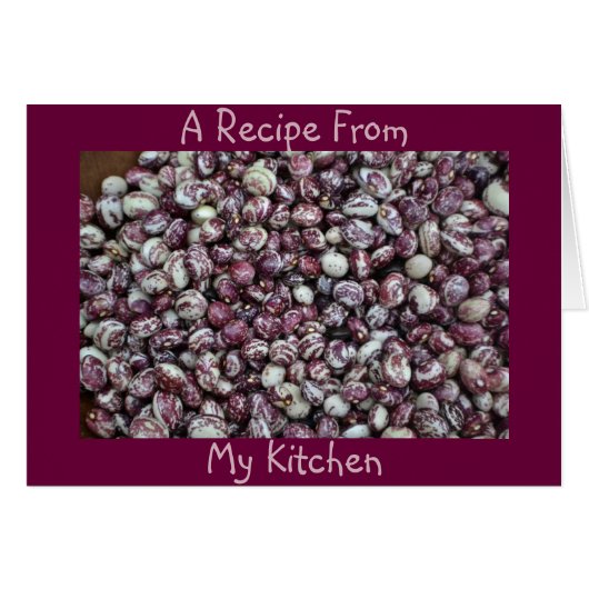Blank Bean Recipe Note Card (Front Horizontal)
