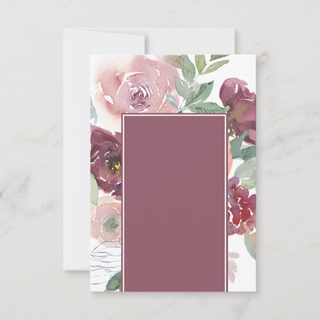 Blank Beautiful Pink and Mauve floral Wedding Invitation (Front)