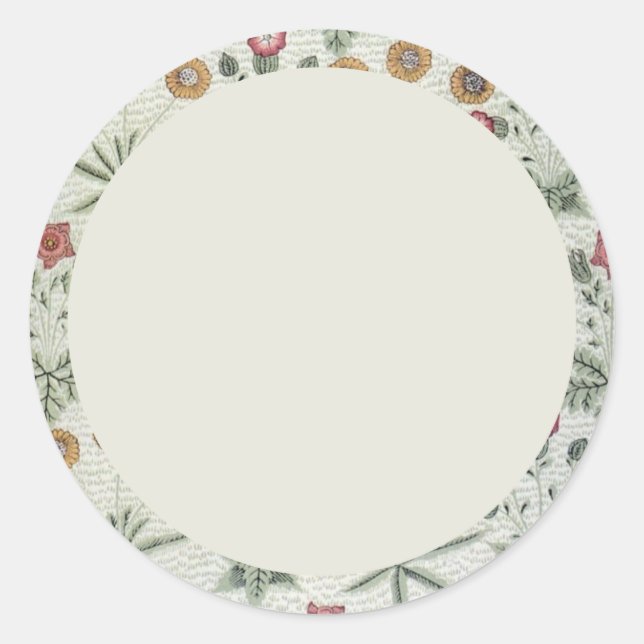 Blank beige and green floral Label (Front)