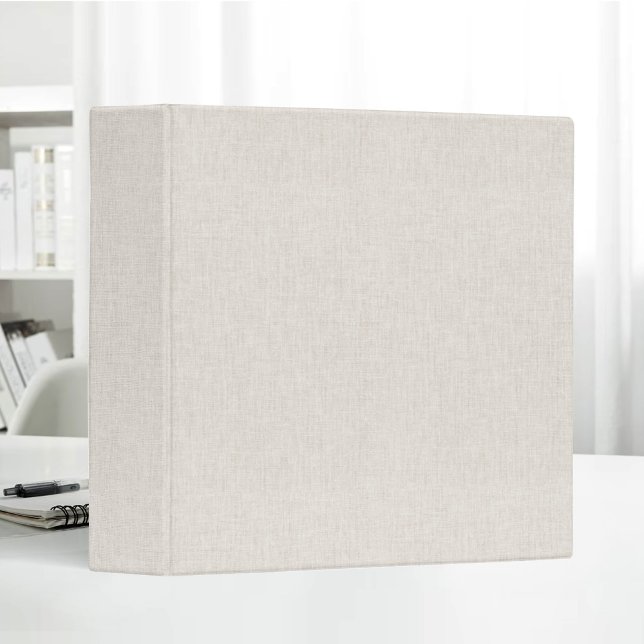 Blank Beige Linen Clean Simple Fabric Texture 3 Ring Binder (Creator Uploaded)