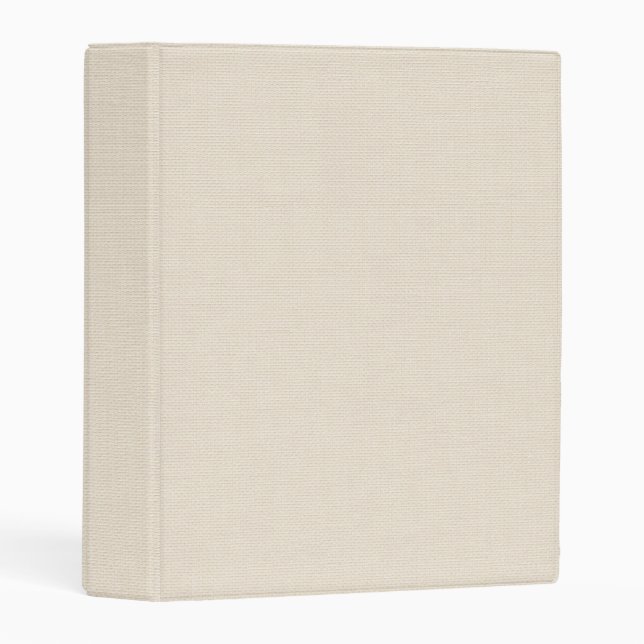 Blank Beige Linen Fabric Texture Minimalist Clean Mini Binder (Front/Spine)