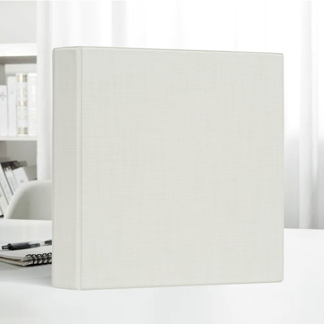 Blank Beige Linen Nature Simple Elegant Texture 3 Ring Binder (Creator Uploaded)